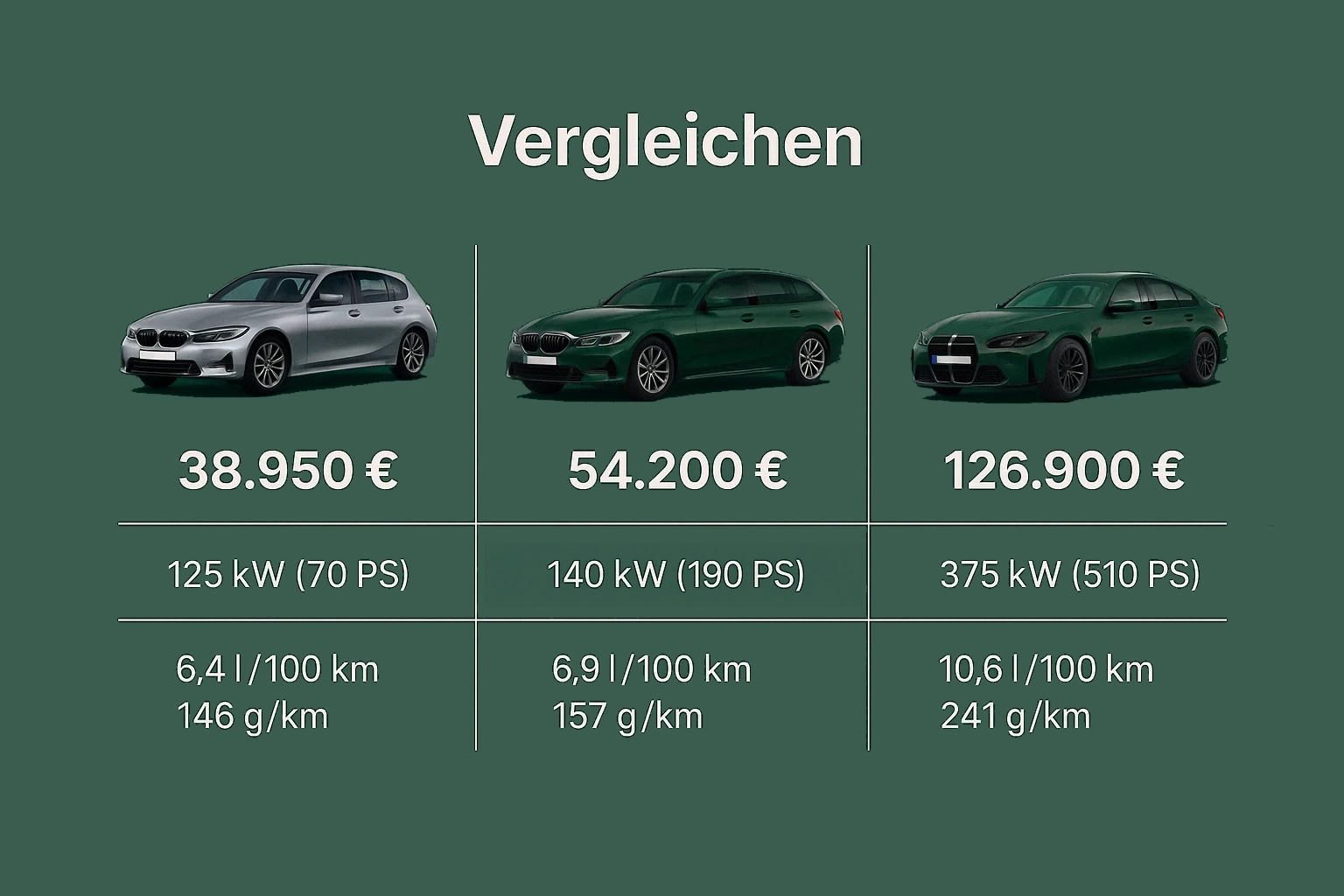 Fahrzeugvergleich